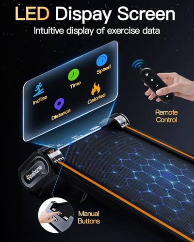 Image of Akluer 13% 6-Level Walking Pad with Auto Incline - Treadmill with Auto Incline and Remote Control, 330Lbs Capacity Portable Under Desk Treadmill for Home Office, LED Display