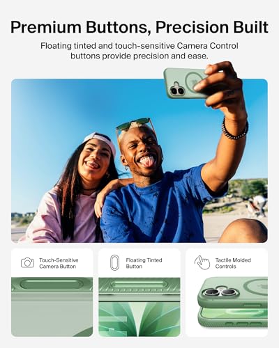 Image of Belkin Case for iPhone 17 MagSafe Compatible - SheerForce Magnetic Phone Cover - Slim, Shockproof, Anti-Yellowing, Drop Protection - Sage