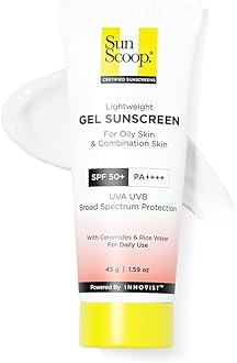 SunScoop Ceramide & Rice Water Gel Sunscreen | SPF 50+ PA++++ | Oil-Free Finish | 45g