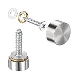 uxcell Spiegelschrauben, 10 mm, 12 Stück, dekorative Kappenverschlüsse, Abdecknägel, Drahtziehung, Silberton 304 Edelstahl