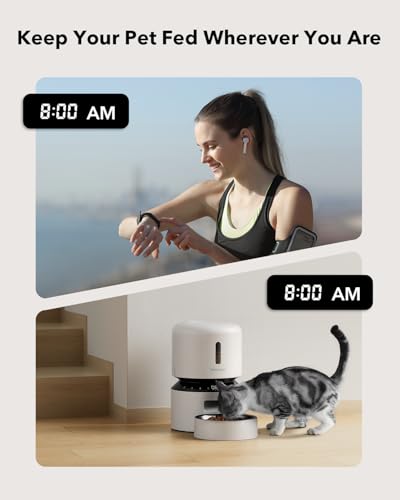 Image of PETLIBRO Automatic Cat Feeder - 3L Programmable Pet Food Dispenser with Freshness Preservation, Timed Portion Control, Voice Meal Call & Dual Power Supply, Healthy Feeding for Cats & Small Dogs White