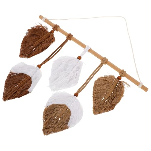 DECHOUS Tapiz de Macramé Bohemio con Tejidas Mano Decoración de Pared para Dormitorio y Sala Arte Boho para Apartamento y Habitación Colgante Artesanal de Hilo con Flecos Fondo Decorativo