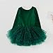 Tutu.kk Toddler Girls Ballet Tutu Dresses Long Sleeve Sequin Tulle Ballerina Outfits Dance Leotards Green 12-24M