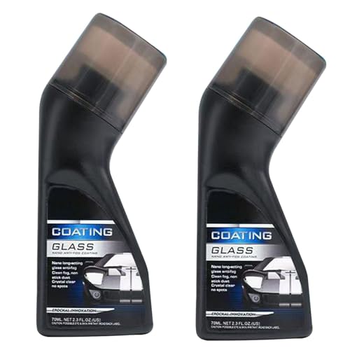 Tratamiento antivaho para parabrisas interior, agente limpiador antivaho de vidrio de coche (paquete de 2, 2 x 90 ml) evita que el parabrisas se empañe para mejorar la visibilidad de conducción, sin