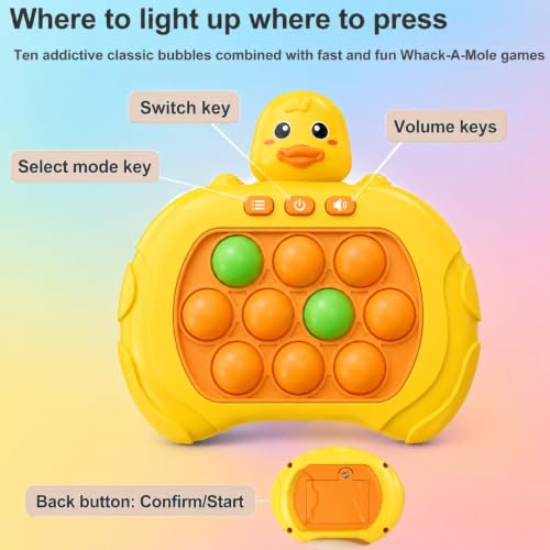 Image of Fast Push Pop Interactive Game for Kids & Adults | Light Up Bubble Fidget Toy with Music & LED Lights | Quick Push Game |Sensory Stress Relief Toy |Toy for Boys & Girls Random Colour & Design