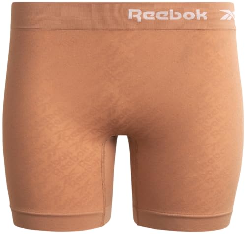 Reebok Womens Boy Shorts Underwear - 4 Pack Seamless Long Leg Boyshorts Panties for Women (S-3X, available in Plus Size)4