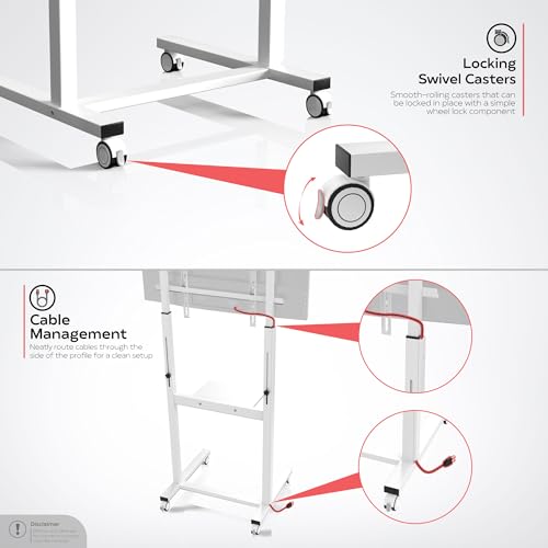 Rolling TV Mount – CTA Rolling TV Mount with Cable Management for Monitors up to 65 inches - Image 4