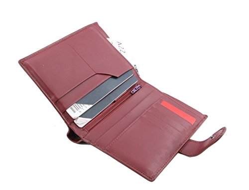Image of Genuine Sheep Leather Smart Family Size Passport Travel Wallet /Holder (ruby woo)