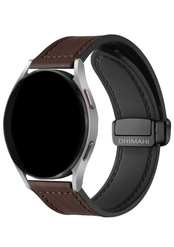 DHIMAHI 22mm Genuine Soft Leather Watch Strap Compatible with Noise ColorFit/Ultra/Pro 3/Nav/Assist/Caliber/Alpha/Pro 4, boAt Xtend/Lite/Blaze, Fossil Gen 5/Gen 6 – Premium Comfortable Replacement Band (Dark Brown)