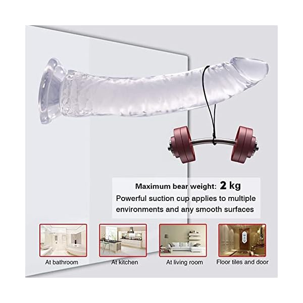 21 cm Realistischer Dildo Sexspielzeug mit Starker Saugnapf Riesen Analdildo Dildo Männer Frauen Silikon Penis Nachbildung Analplug für Paare Erwachsene Sex Toys (Transparentes Rosa) – Bild 8