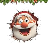 Weihnachtsmann Wandaufkleber, 3D Wanddurchbruch Weihnachtsmann Aufkleber, 3d Wandtattoo, Für Zuhause, Wohnzimmer, Schlafzimmer, Badezimmer, Küche, Büro, Schule