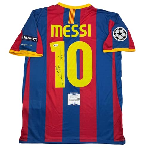 Autographed/Signed Lionel Leo Messi FC Barcelona Soccer Jersey Beckett BAS