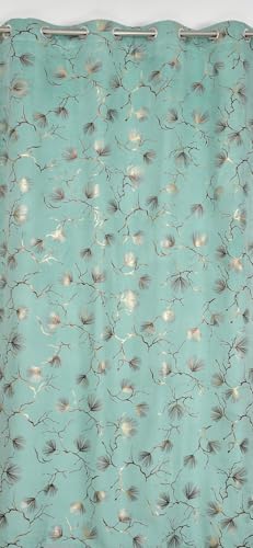 Image of Window Curtains 5 Feet | 48x60 Inch | 1 Panel Only | Velvet Blackout Parda for Kitchen & Small Windows | Light Aqua Colour