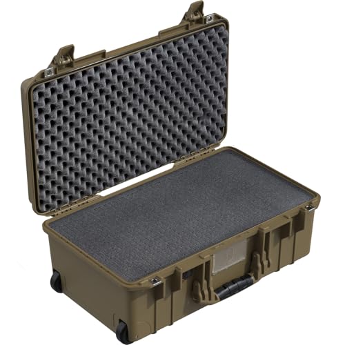 Image of Pelican Air 1535 Multi-Purpose Hard Case with Foam for Camera, Drone, Equipment, Gear, Electronics, Overlanding, Camping, Travel and Pistol (OCP Tan)