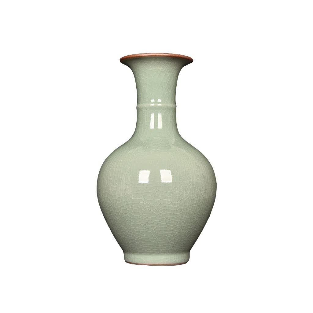 asdchZen Vases Retro Ceramics Celadon Vase Chinese Style Living Room Tv Cabinet Flower Arrangement Decoration Home Porcelain Vase Ornament Flowers Vases