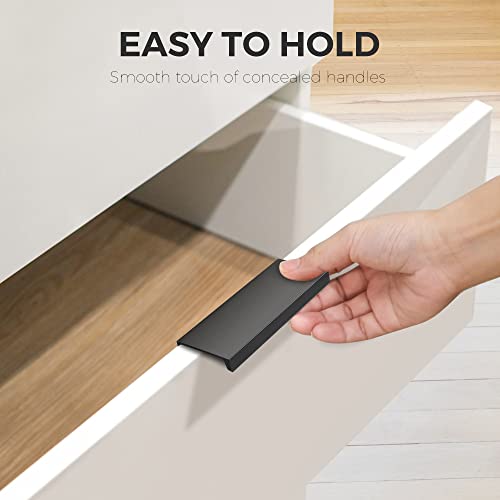 Image of 6 Pack Finger Pulls for Cabinets - 76mm /3in Hole Center Black Handles