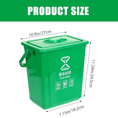Caneca de basura cuadrada de plástico con tapa 10 L miniatura 2