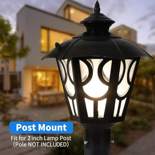 Image of SINOMAN Pillar Main Front Gate Light for Outdoor Fence Decorative Waterproof Post Lamp Perfext for Driveway Entrance, Boundary, Patio, Yard Lighting (Without Bulb)