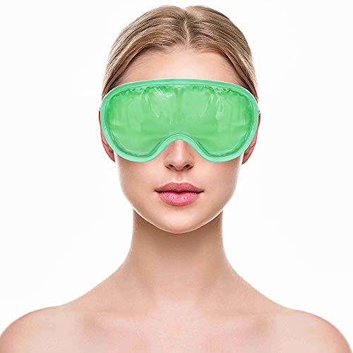 Ice Face Mask&Ice Eye Mask,Cold Hot Gel Mask Compress Therapy Reusable,Cooling Face Eye Mask For Pain Relief,Migraines,Headaches,Puffiness (Green) #TOP2