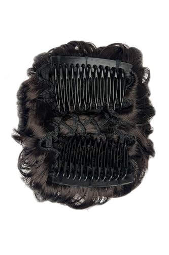 Chignon postiche à clip haut de gamme style caniche rouge 130