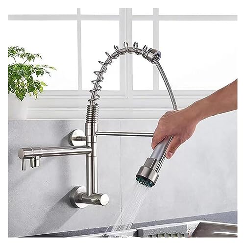 Robinet de cuisine mural d'eau froide simple avec bec extractible nickel