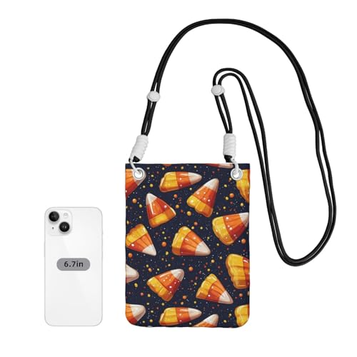 RVDO Candy Corn Halloween Crossbody Shoulder Bag Mobile Phone Bag Adjustable Shoulder Strap 5.91X8.27 In4