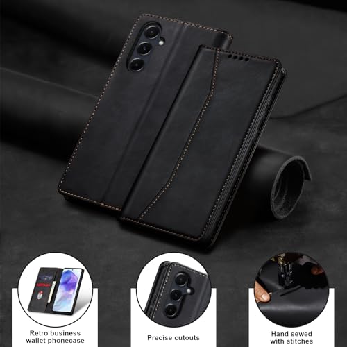 Image of Jasonyu Flip Wallet Case for Samsung Galaxy A55,Black