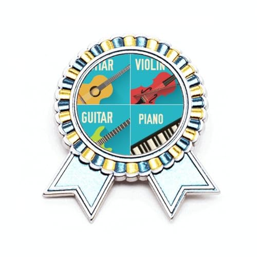 Broche guitare violon piano en métal M aux finitions soignées
