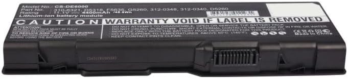 Replacement Battery for DEL'L 310-6321,310-6322,312-0339,312-0340,312-0348,312-0349,312-0350,312-0425,312-0429,312-0455,C5974,D5260,D5318,F5635,G5260,G5266,U4873,Y4873,YF976,4400mAh/11.1V
