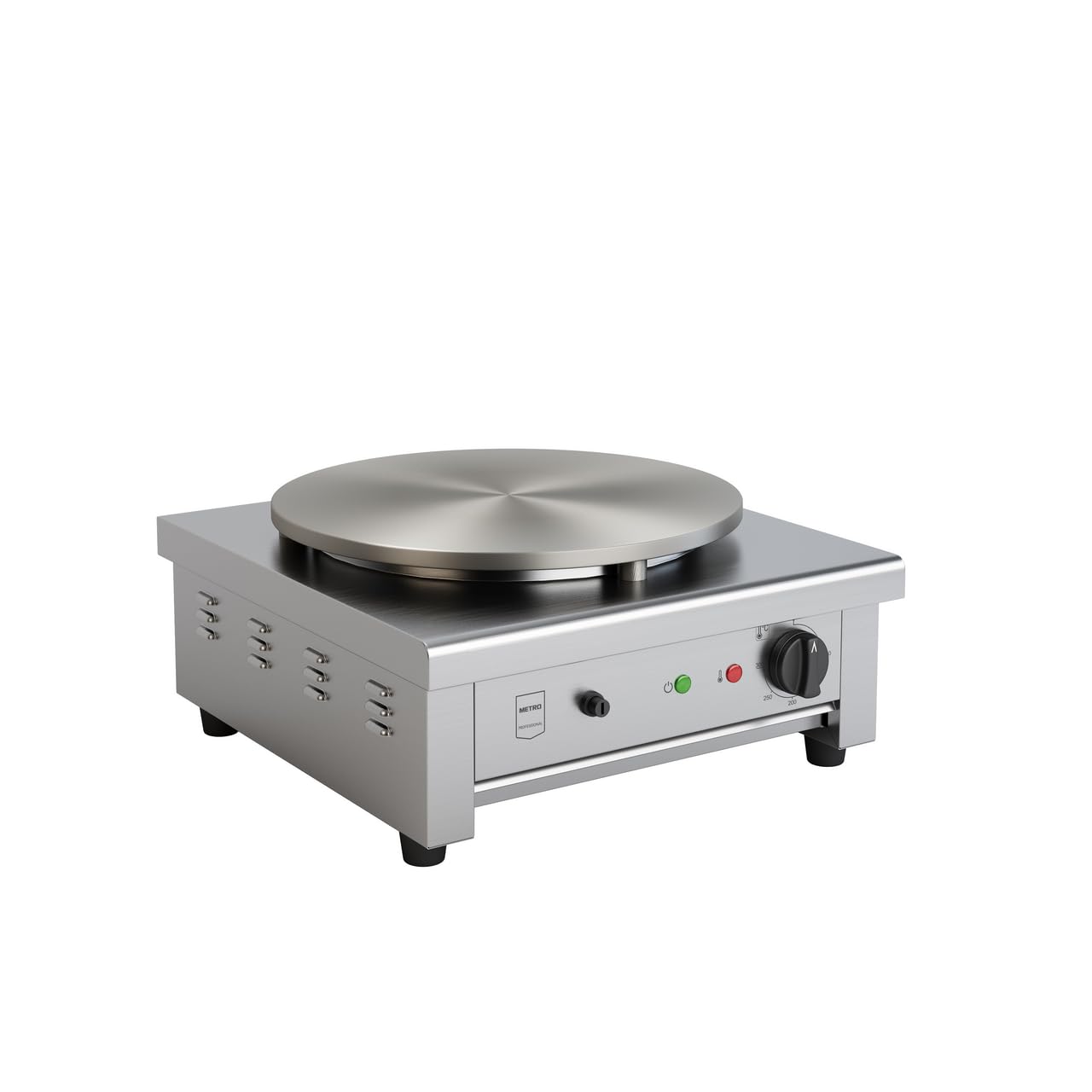 METRO Professional Appareil à crêpes GCP1040, Acier Inoxydable/Fonte,47x45x24 cm, Ø plaque 40 cm, 3000 W