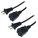 2 Prong Extension Cords, 5FT Indoor Small Power Cable Male to Female, 18AWG US Outlet Two Prong Exte