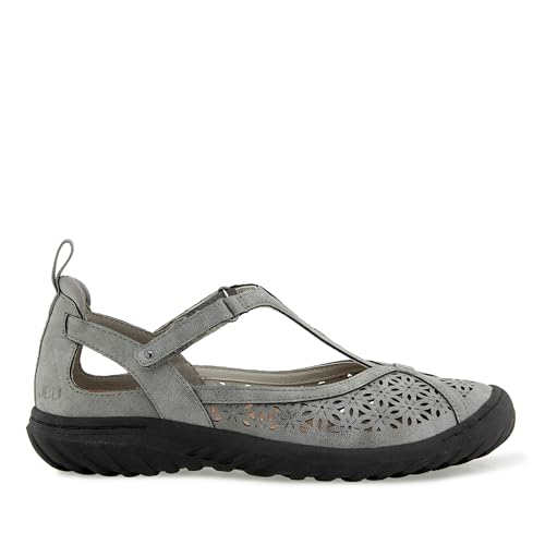 Image of JBU Women's Daffodil Comfortable Adjustable Casual T-Strap Memory Foam APMA Accepted Mary Jane Walking Flat