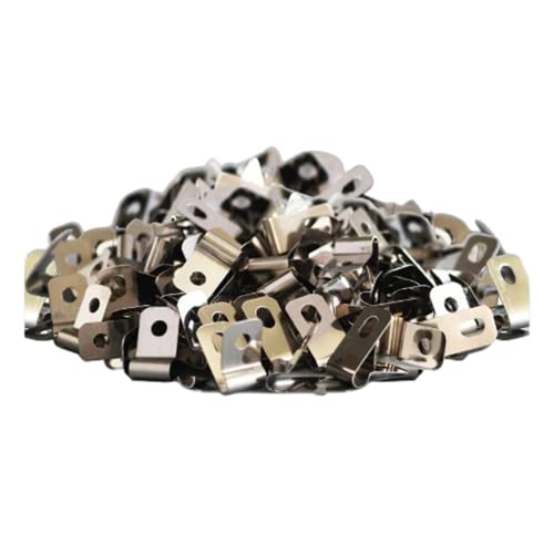 100 Pcs Fence Wire Clamps,Fence Clip Mounting Clips Metal Cord Clamp,Stainless Steel Wire Clips Mount 2, 4, 6 Gauge Welded Wire for Wood, Metal or Vinyl Fence
