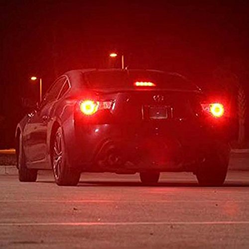 Image of AUXITO Red 3157 Brake Light Bulbs, Ultra Bright 3056 3057 3156 4157 LED Bulbs with 14-SMD 3030 Chipsets for Reverse Backup Turn Signal Brake Lights High Mount Stop Lights Tail Lights, Pack of 2
