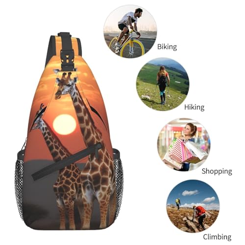 Bolso cruzado Giraffe en puesta de sol para hombre y mujer miniatura 6