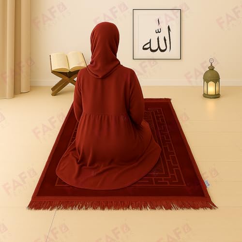 Image of Modern Premium Janamaz Prayer Mat Musalla Soft Velvet Mat for Salah Musallah and Namaz