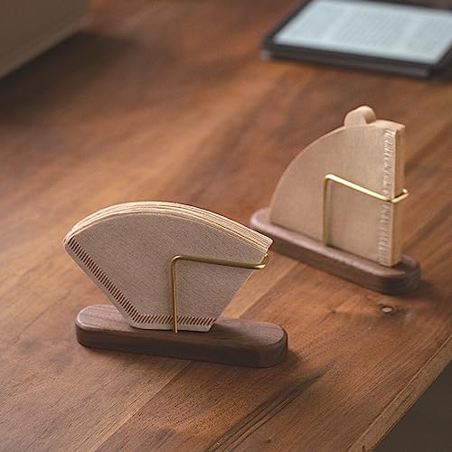 Primst Cone Coffee Filter Holder Stand, Walnut Filter Paper Container for Coffee Bar/Home/Office, Compatible with #1/#2/#4/V60 - Image 4