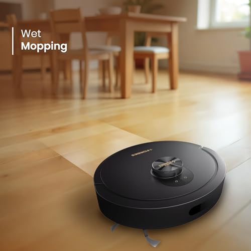 Image of Eureka Forbes SmartClean Home Mapping Turbo, 7000Pa HyperSuction Robotic Vacuum Cleaner | LiDAR 3.0 & Quick Home Mapping | Wet Mopping | 3-Hour Run Time | Smart App Control | Voice Control