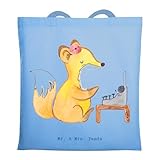 Mr. & Mrs. Panda Einkaufstasche Autorin Herz - Geschenk, Blogger, Laptoptasche, Tüte, Tote Bag, Tasche, Buchveröffentlichung, Shopping, Verlag, Schreibmaschiene, Fuchs, Jutebeutel