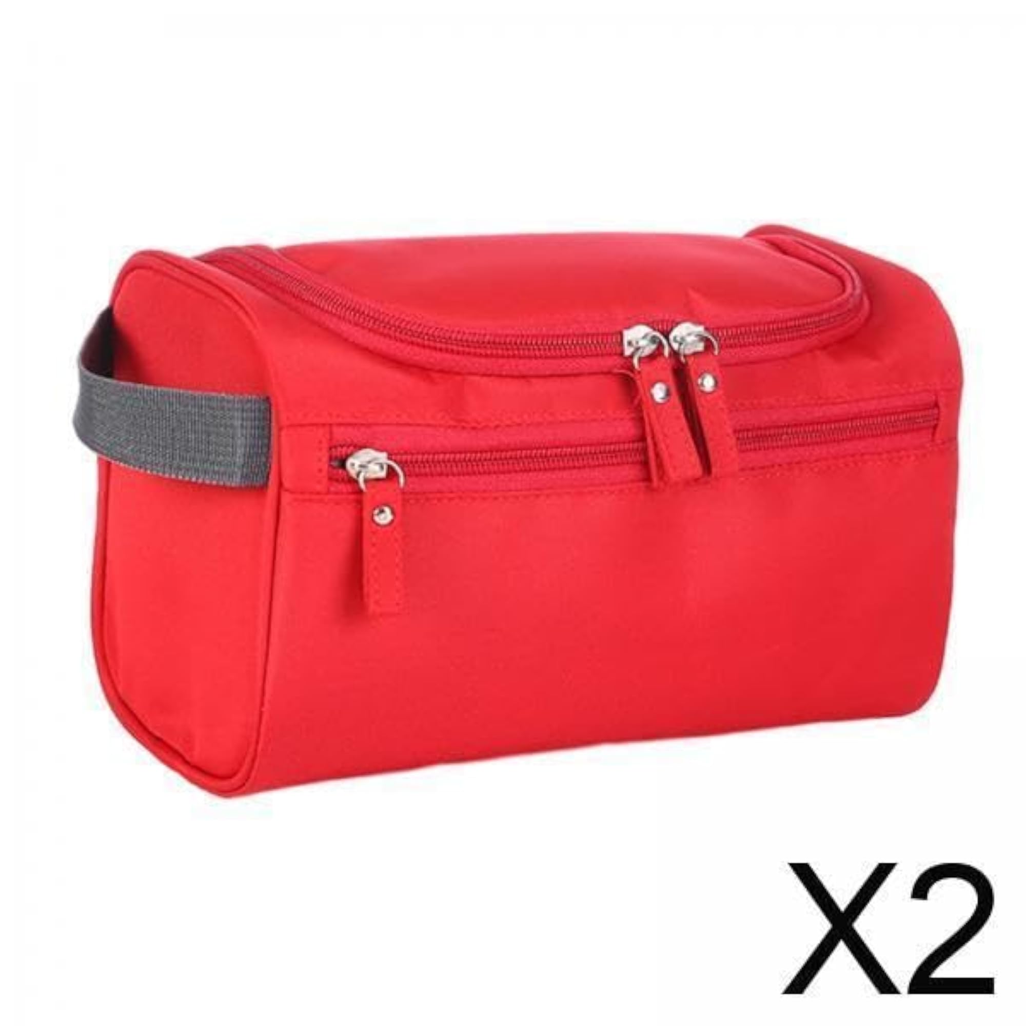 2x Travel Toiletry Bag Men Women Portable, Red