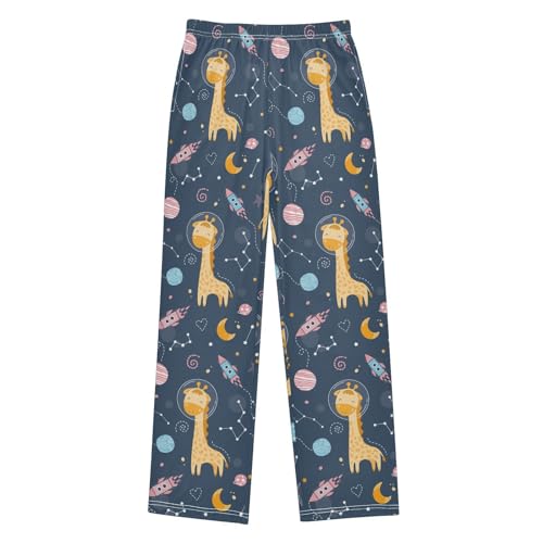 Cute Giraffe in Space Boys Pants for Kids Jogger Pants with Pockets S-XL