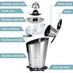Powerful electric juicer with high juice yield | Citrus juicer 200W + 2 cones | Lemon, lime, orange juice squeezer machine with innovative lever press | exprimidor de naranjas electrico - Image 2