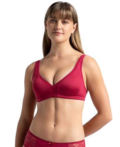 Image of Jockey 1820 Women Wirefree Non Padded Soft Touch Microfiber Elastane Stretch Full Coverage Everyday Bra with Stylised Mesh Panel