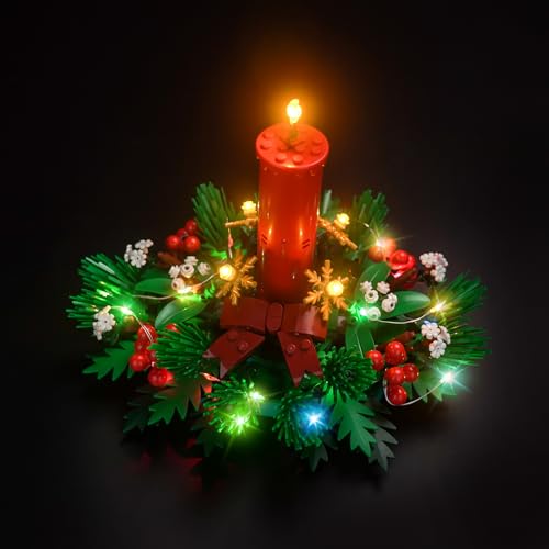 BrickBling Juego de luces LED compatible con decoración de mesa de Navidad Lego (no modelo), juego de iluminación decorativa compatible con 40743 Navidad decoración de mesa de Navidad juguetes