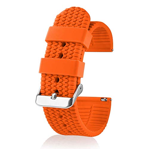 UNITED WATCH BANDS Silicone Watch Band for Men and Women - Quick Release Replacement Watch Strap - 18mm 20mm 22mm 24mm - Multiple Colors - Stylish and Comfortable Watch Band Replacement