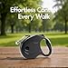 Chewtoyo Retractable Dog Leash, One-Hand Control, Easy Lock, Classic Black, 16.4 Ft Retraction, Portable for Walking and Training