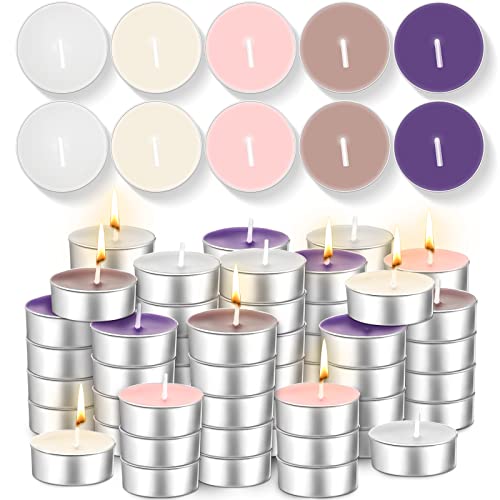 Amyhill Set Of 240 Scented Tea Lights Candles 5 Scents Mini Candles Bulk Multicolor Tealight Candles Small Scented Candles, Vanilla, Jasmine, Lavender, Rose, Cinnamon, For Home Wedding Holiday Party #TOP27