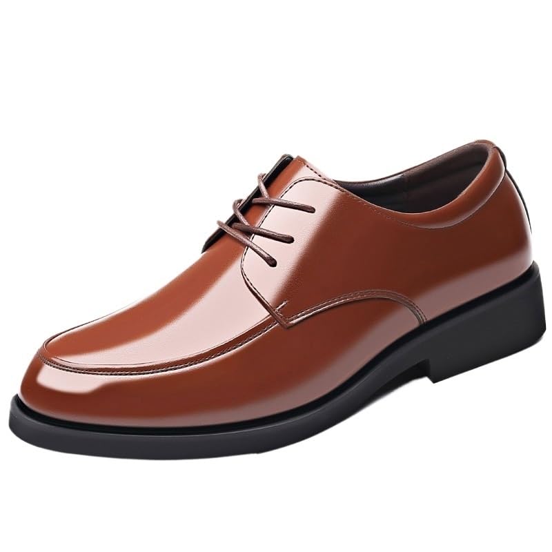 Men's Dress Oxford Lace Up Brogue Fashion Anti-Slip Rubber Sole Block Heel Shoe for Business Office Party Wedding Waterproof Leather