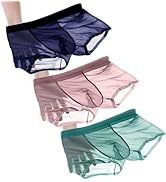 [Pazalor] ボクサーパンツ メンズ 3枚セット 下着 接触冷感 ひんやり 吸汗速乾 通気性 蒸れない メッシュ素材 シームレス 前閉じ 防臭 ボクサーブリーフ ローライズ