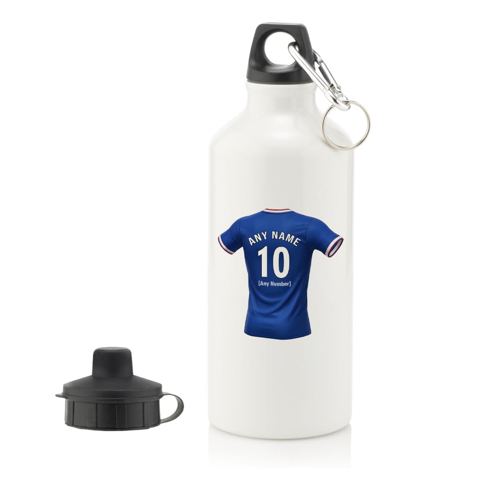 UNIGIFT Personalised Gift - Glasgow Royal Blue Fan 600 ml Water Bottle (Football Jersey Design) Custom Name Message - Govan G51 Club
